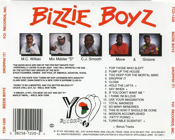 Droppin It by Bizzie Boyz (CD 1990 Yo! Records) in Dallas | Rap
